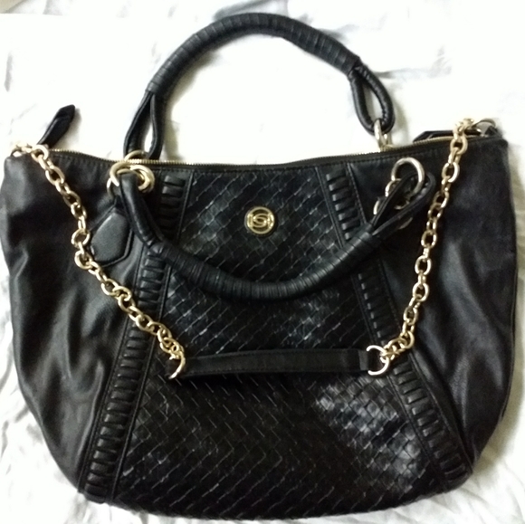 🚫Woven faux leather tote or shoulder bag - Picture 2 of 8